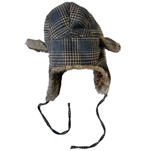Plaid Faux Fur Lined Trapper Hat - Picture 4 of 11